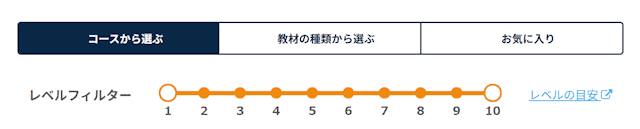 ネイティブキャンプ　レベルフィルター
